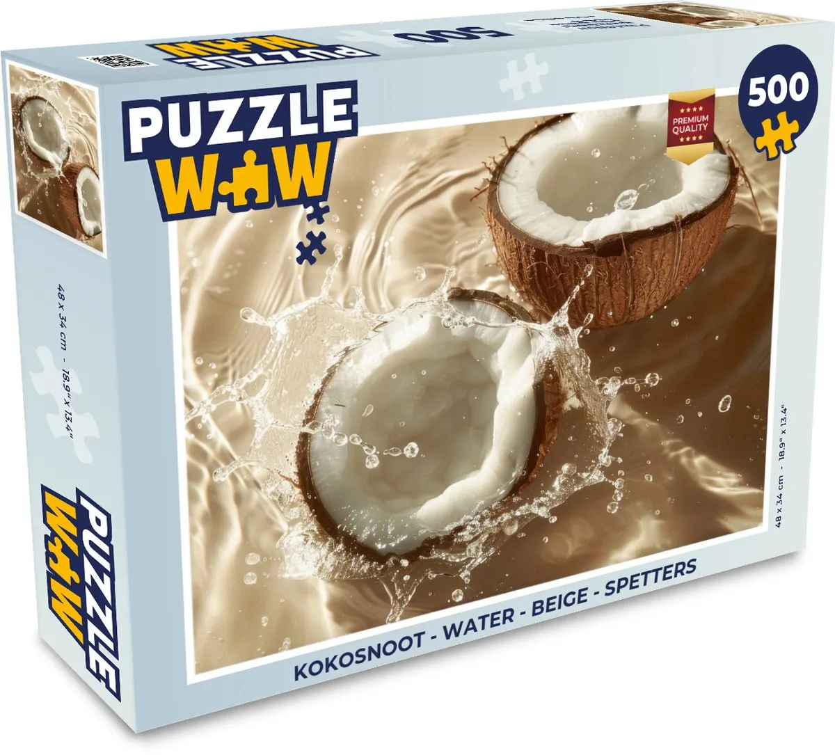 PuzzleWow Kokosnoot Legpuzzel 500 Stuks - Beige