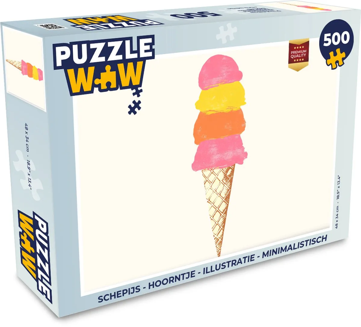 PuzzleWow Schepijs Hoorntje Legpuzzel 500 Stuks - MPN 8721179797967