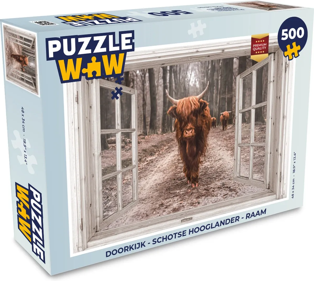 PuzzleWow Schotse Hooglander Legpuzzel 500 Stuks - Multicolor