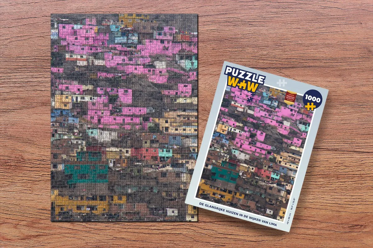 PuzzleWow De glansrijke huizen in Lima Legpuzzel 1000 Stuks - Multicolor
