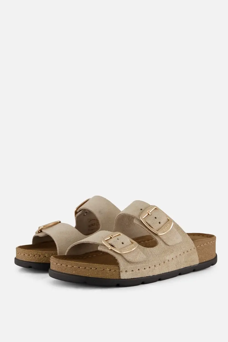 Scholl Bora 2 Buckles beige Suède