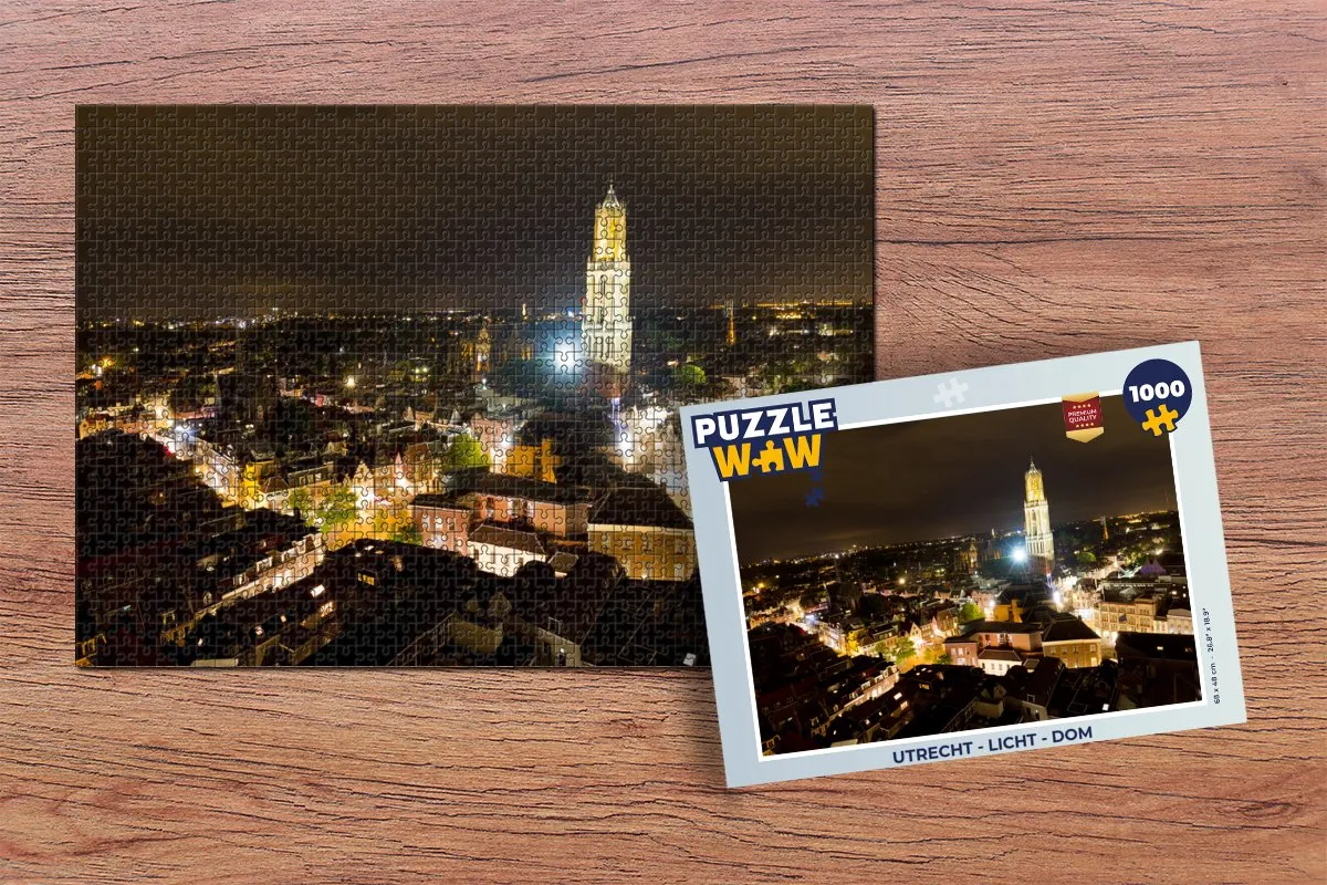 PuzzleWow Utrecht Dom Legpuzzel 1000 Stuks - Multicolor