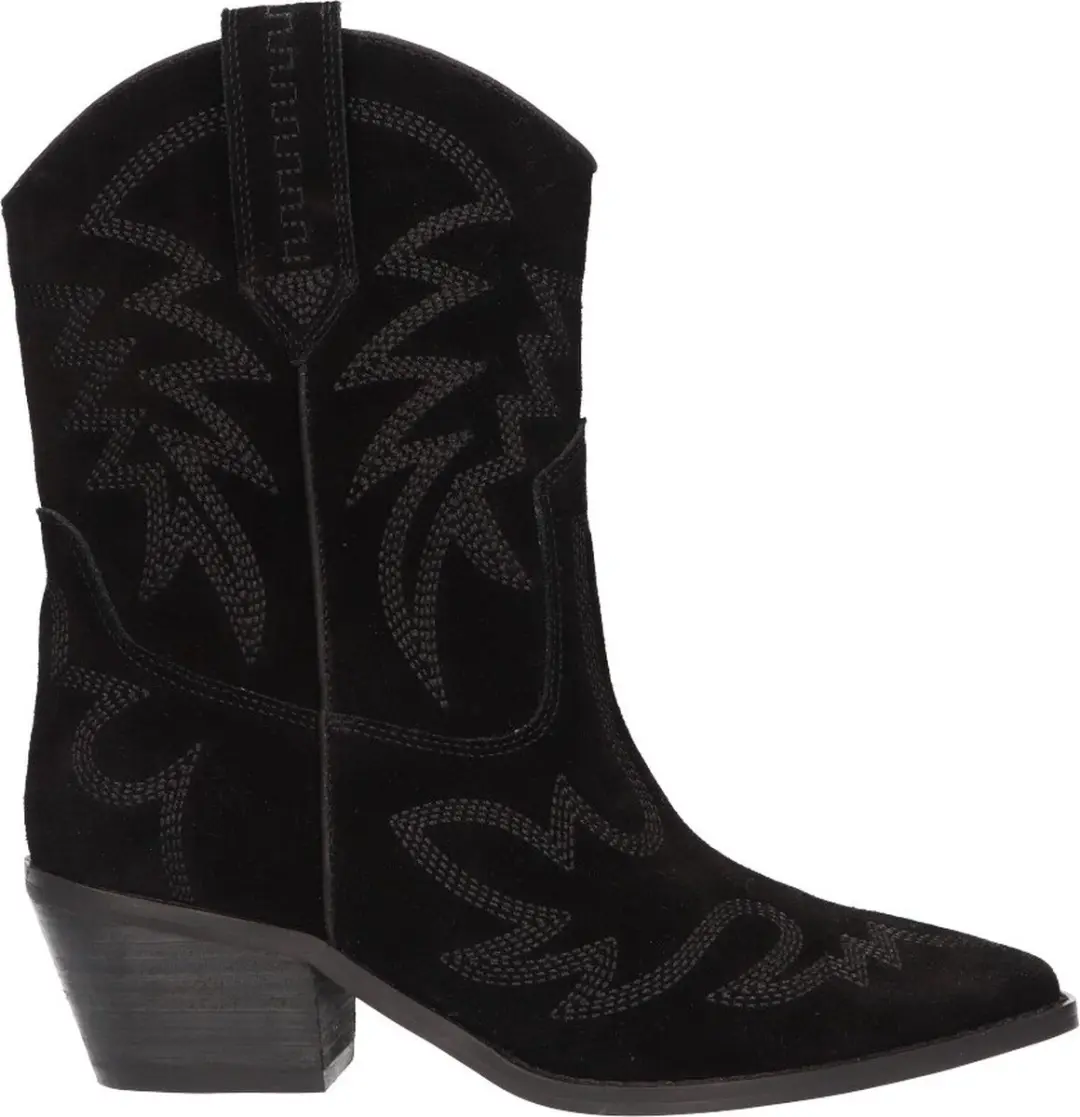 La Strada Western Bootie Zwart Suede
