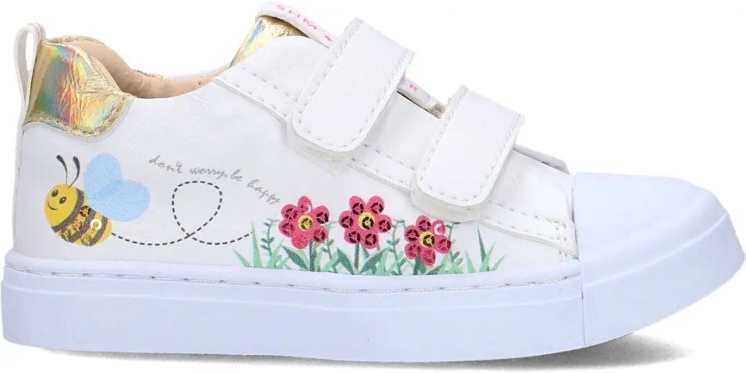 Shoesme Witte Sneaker Met Bloemen