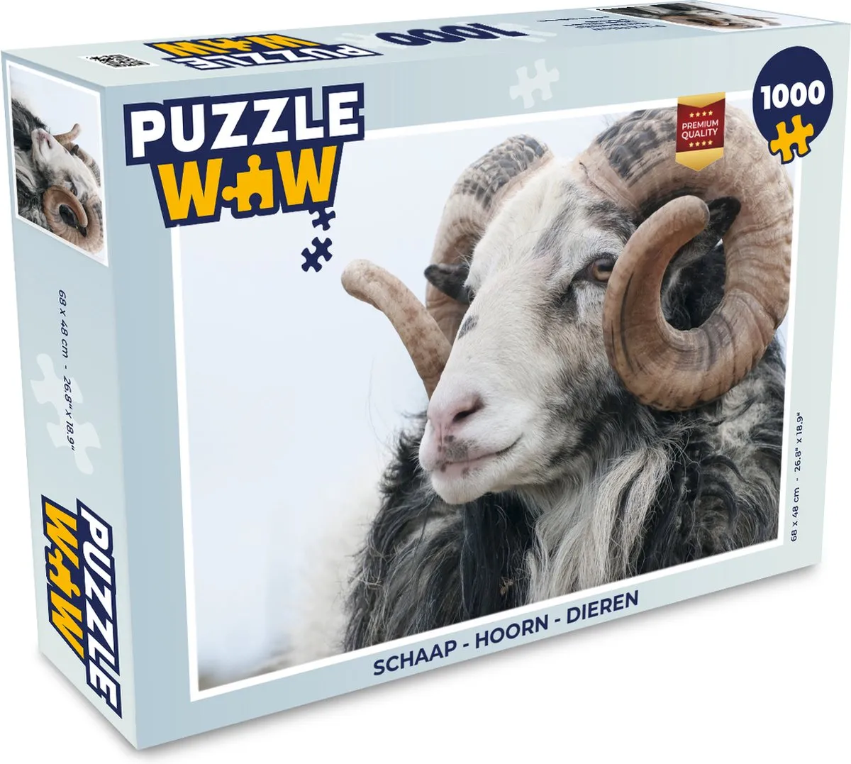 PuzzleWow Schaap Hoorn Dieren Legpuzzel 1000 Stuks - Multicolor