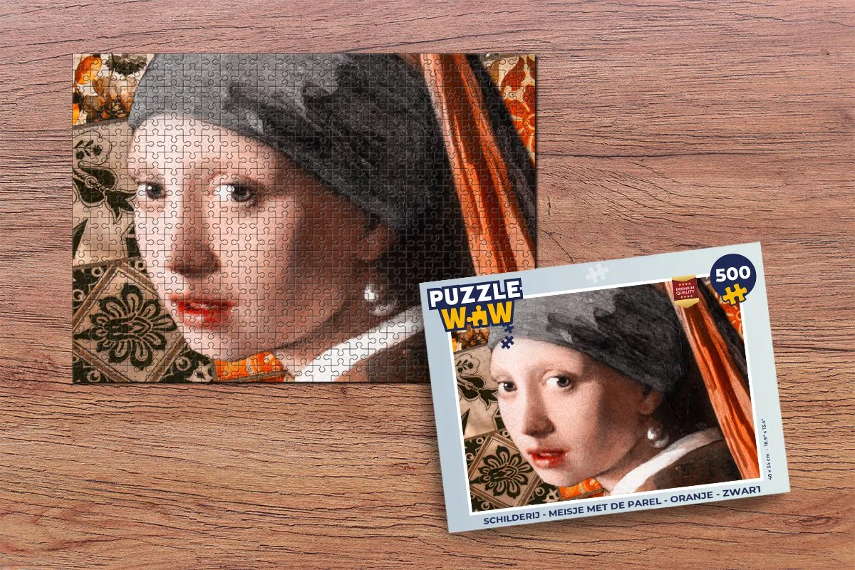 PuzzleWow Meisje met de parel Legpuzzel 500 Stuks - Multicolor