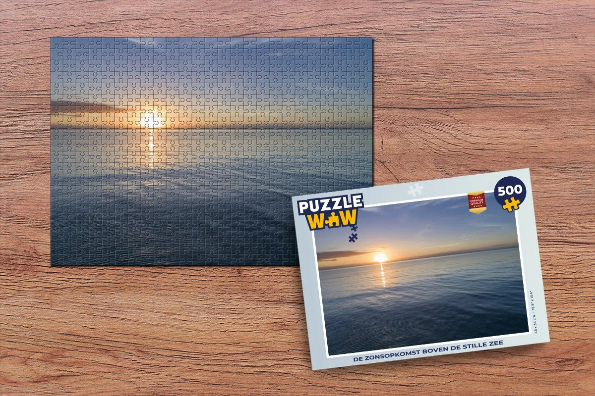PuzzleWow De zonsopkomst boven de stille zee Legpuzzel 500 Stuks - Multicolor