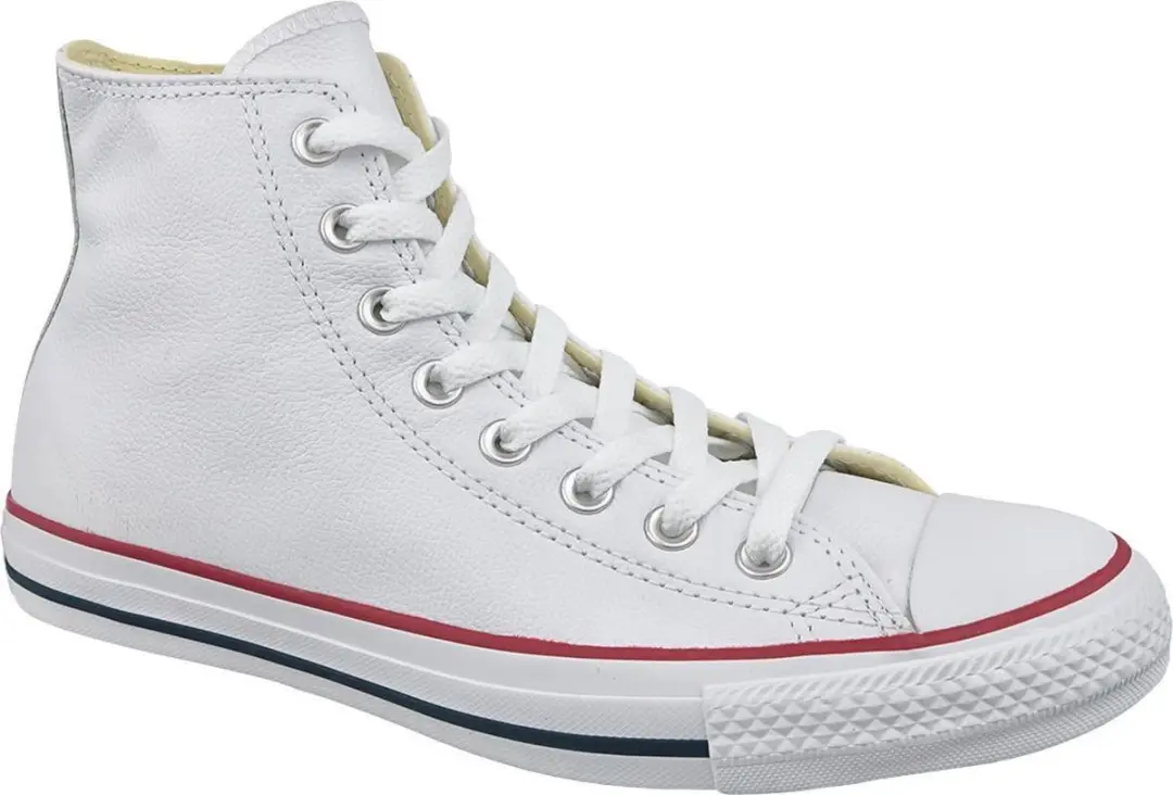 Converse Chuck Taylor All Star Hi Leather 132169C, Mannen, Wit, Sneakers maat: 4