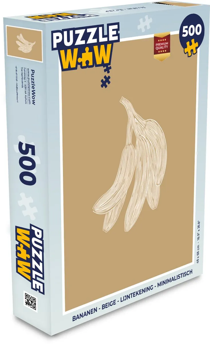 PuzzleWow Bananen Legpuzzel 500 Stuks - Beige