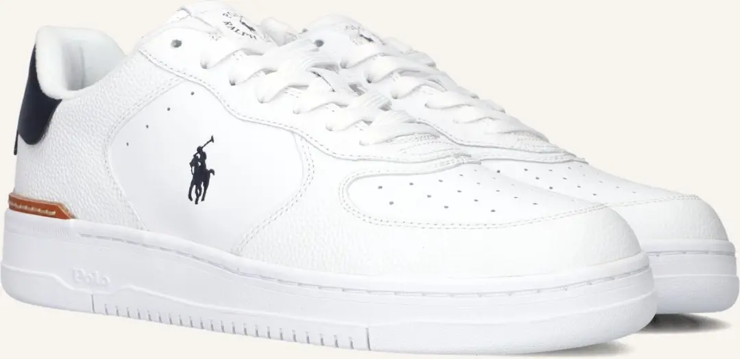 Polo Ralph Lauren Masters Court Low Top Sneakers - Leer - Heren - Wit - Maat 44