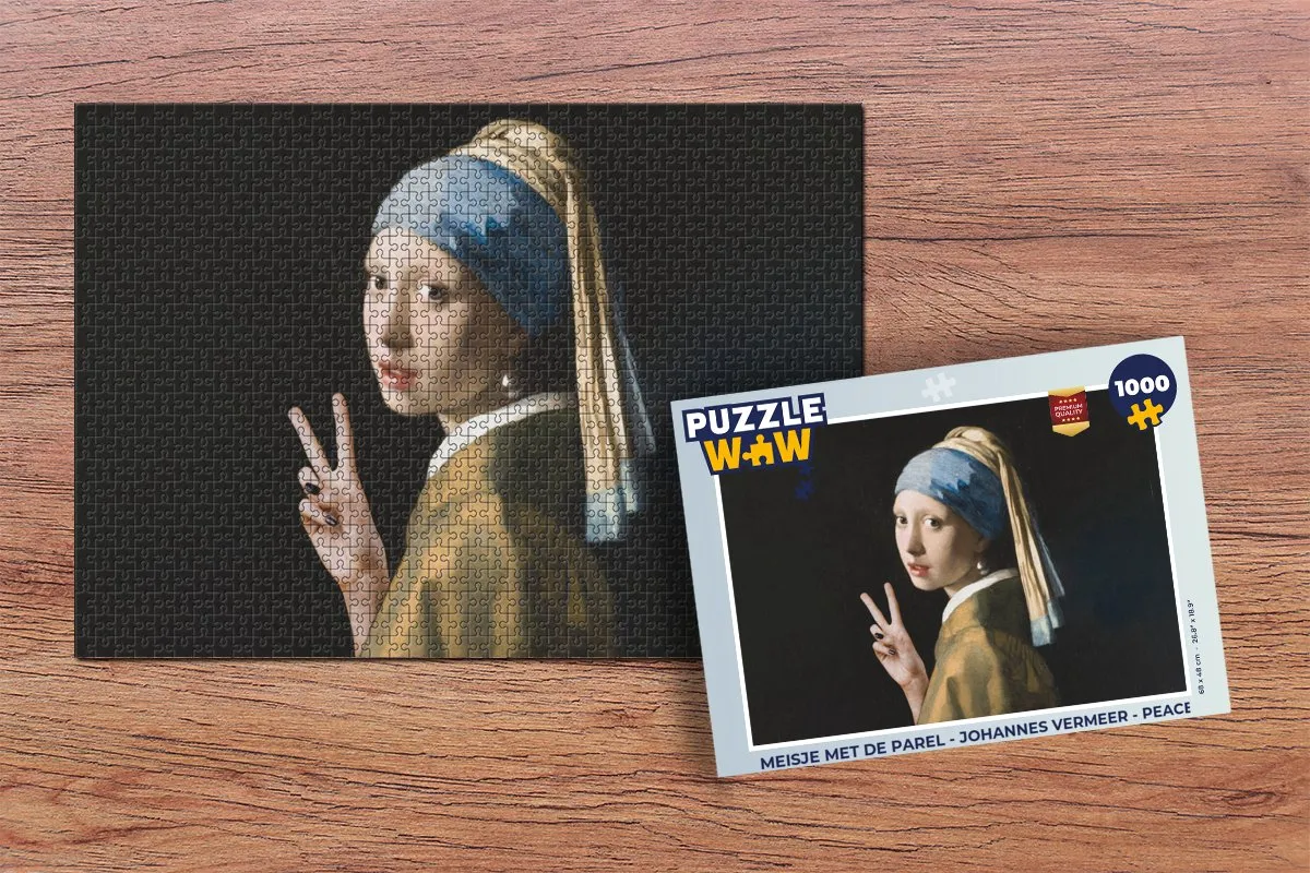 PuzzleWow Meisje met de parel Legpuzzel 1000 Stuks - Multicolor