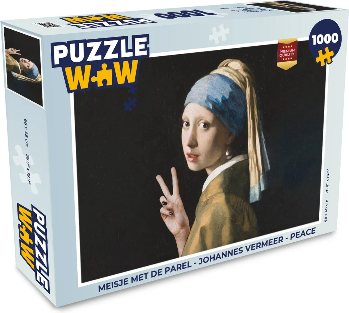 PuzzleWow Meisje met de parel Legpuzzel 1000 Stuks