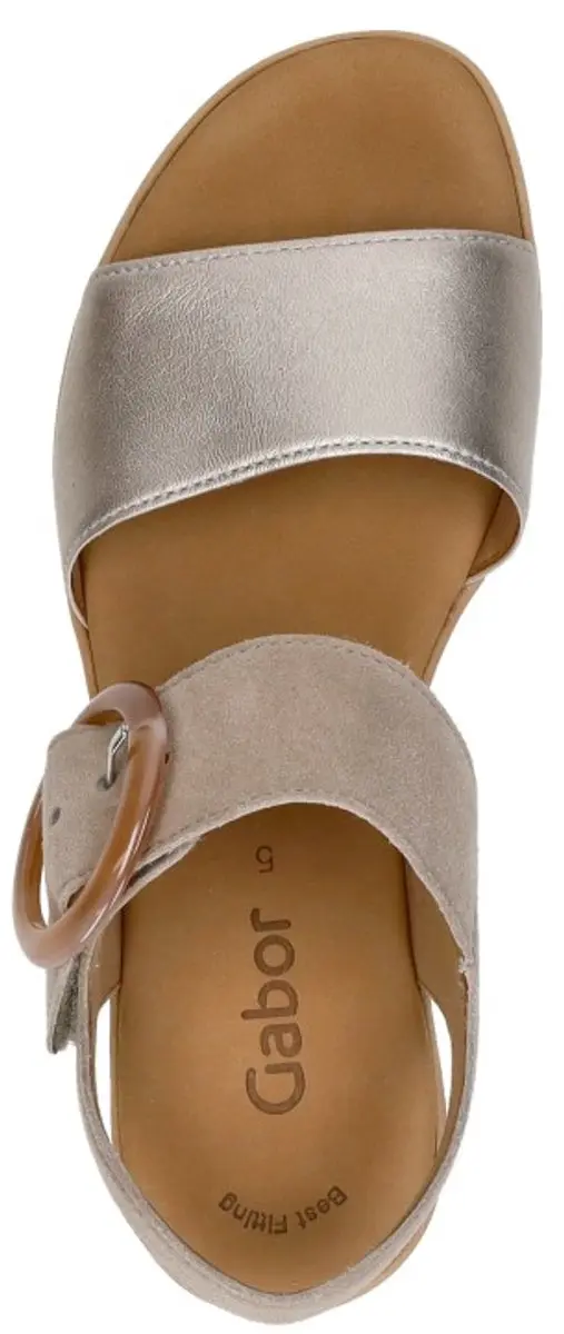 Gabor Dames Sandalen Plat - Beige - 39 - afbeelding 4 van 6