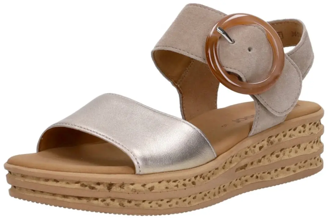 Gabor Dames Sandalen Plat - Beige - 39 - afbeelding 3 van 6