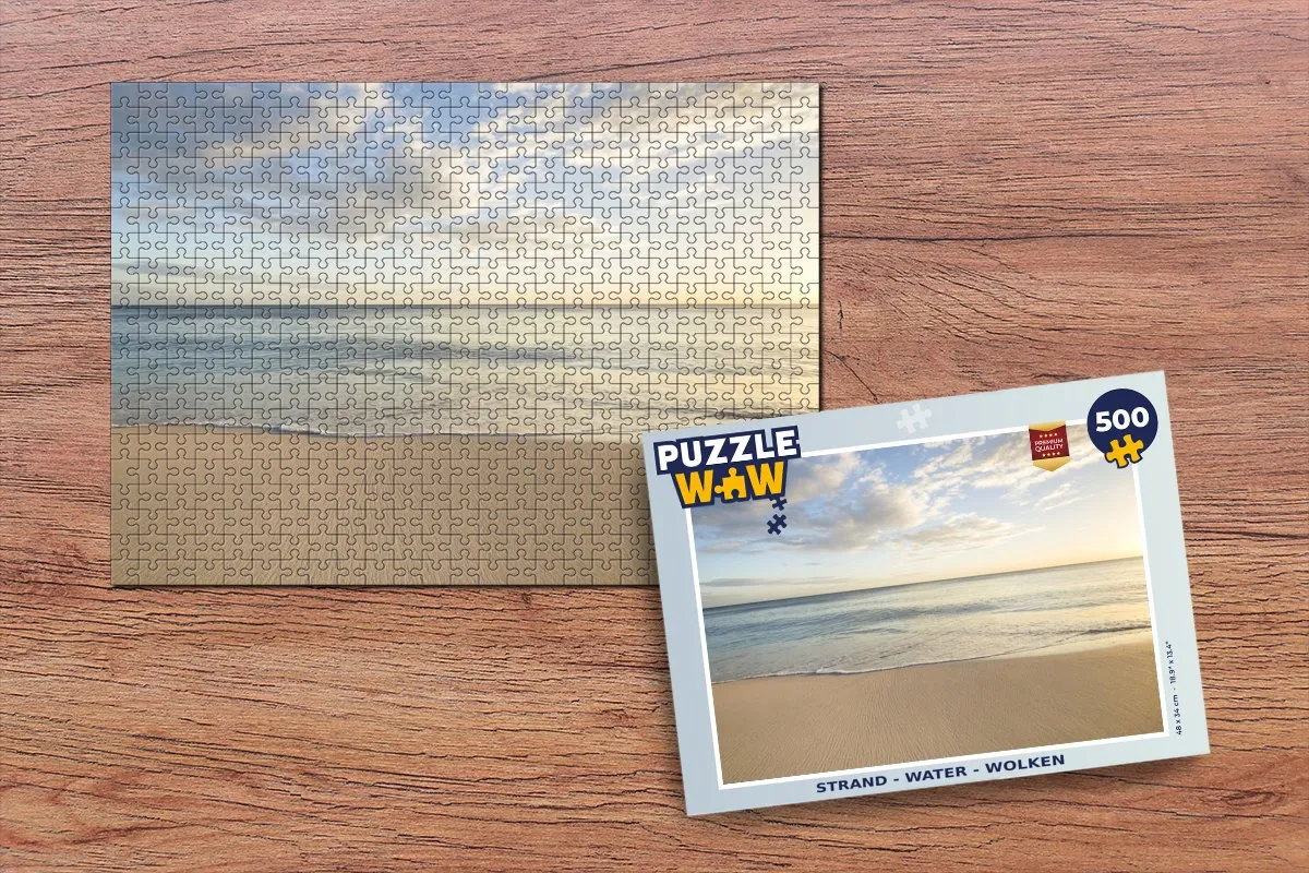 PuzzleWow Strand Water Wolken Legpuzzel 500 Stuks - Multicolor