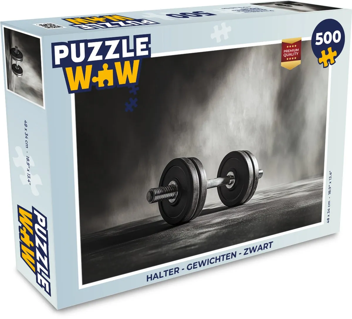 PuzzleWow Halter Gewichten Legpuzzel 500 Stuks - Zwart