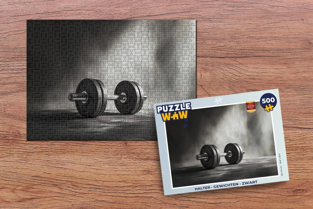 PuzzleWow Halter Gewichten Legpuzzel 500 Stuks - Zwart