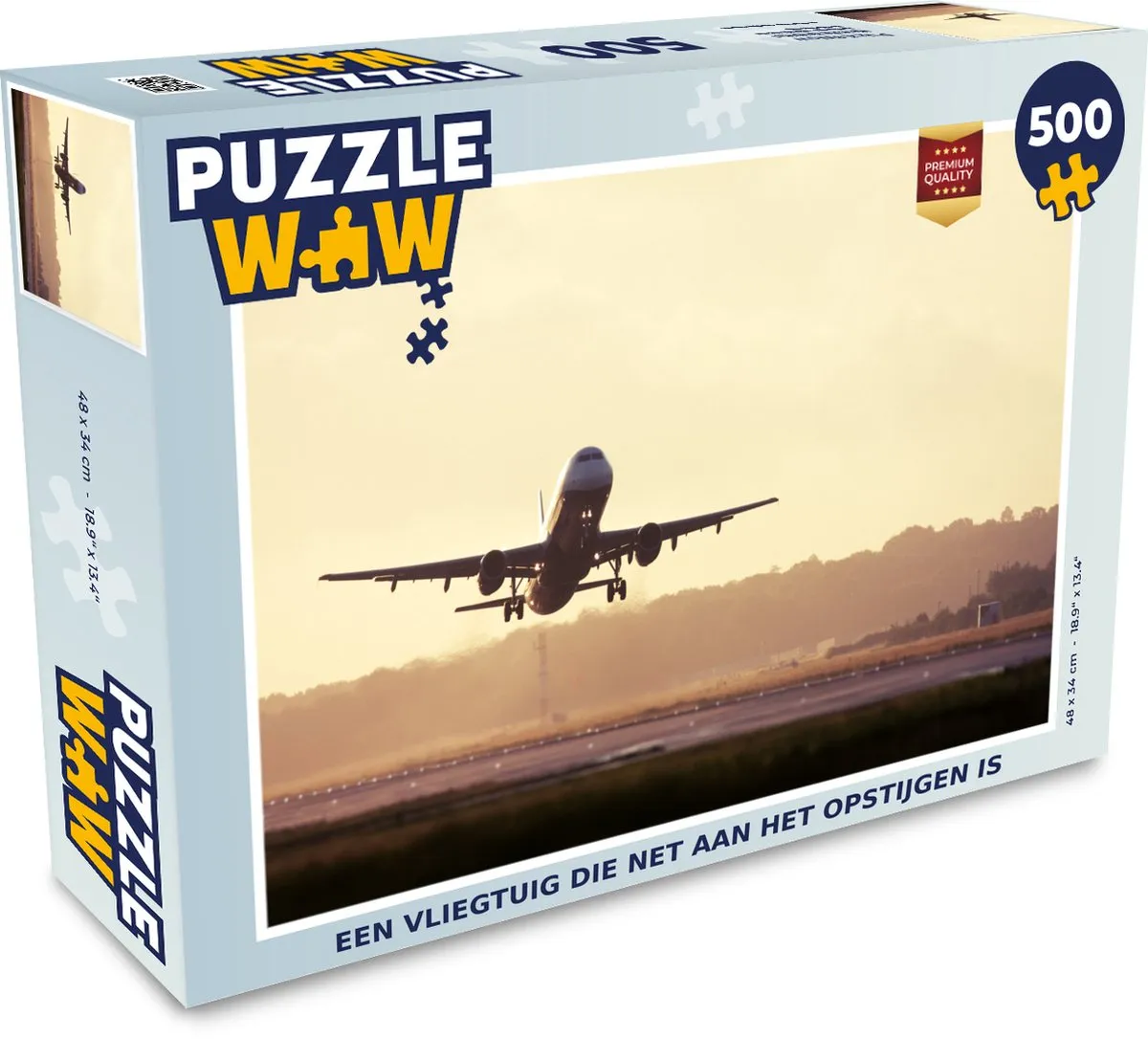 PuzzleWow Legpuzzel 500 Stuks - Vliegtuig Opstijgen Multicolor