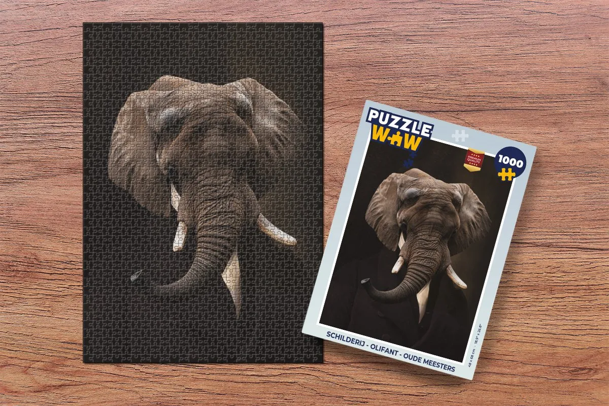 PuzzleWow Olifant Oude Meesters Legpuzzel 1000 Stuks - Multicolor