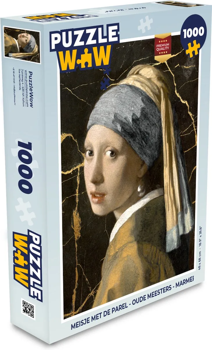 PuzzleWow Meisje met de parel Legpuzzel 1000 Stuks - Multicolor