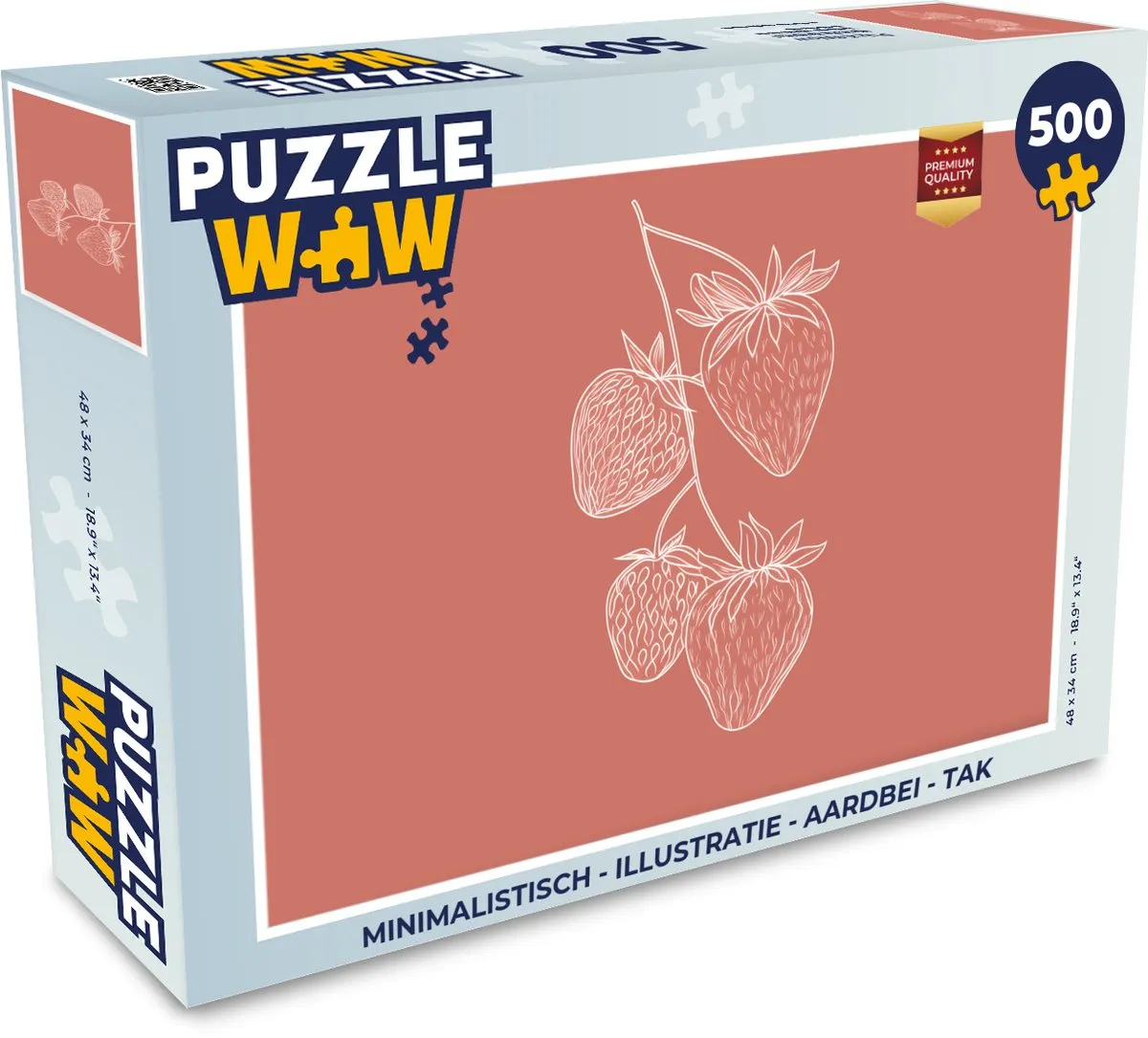 PuzzleWow Minimalistisch Aardbei Tak Legpuzzel 500 Stuks