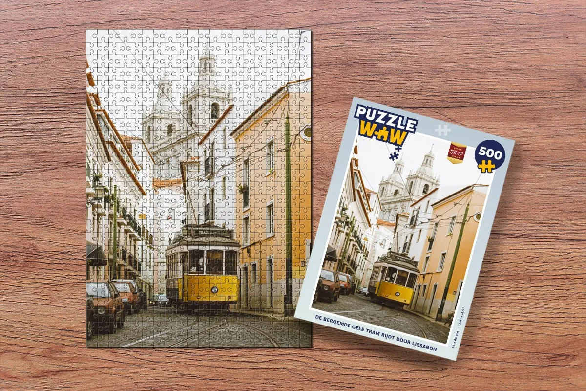 PuzzleWow Legpuzzel De Gele Tram Lissabon 500 Stuks - Multicolor