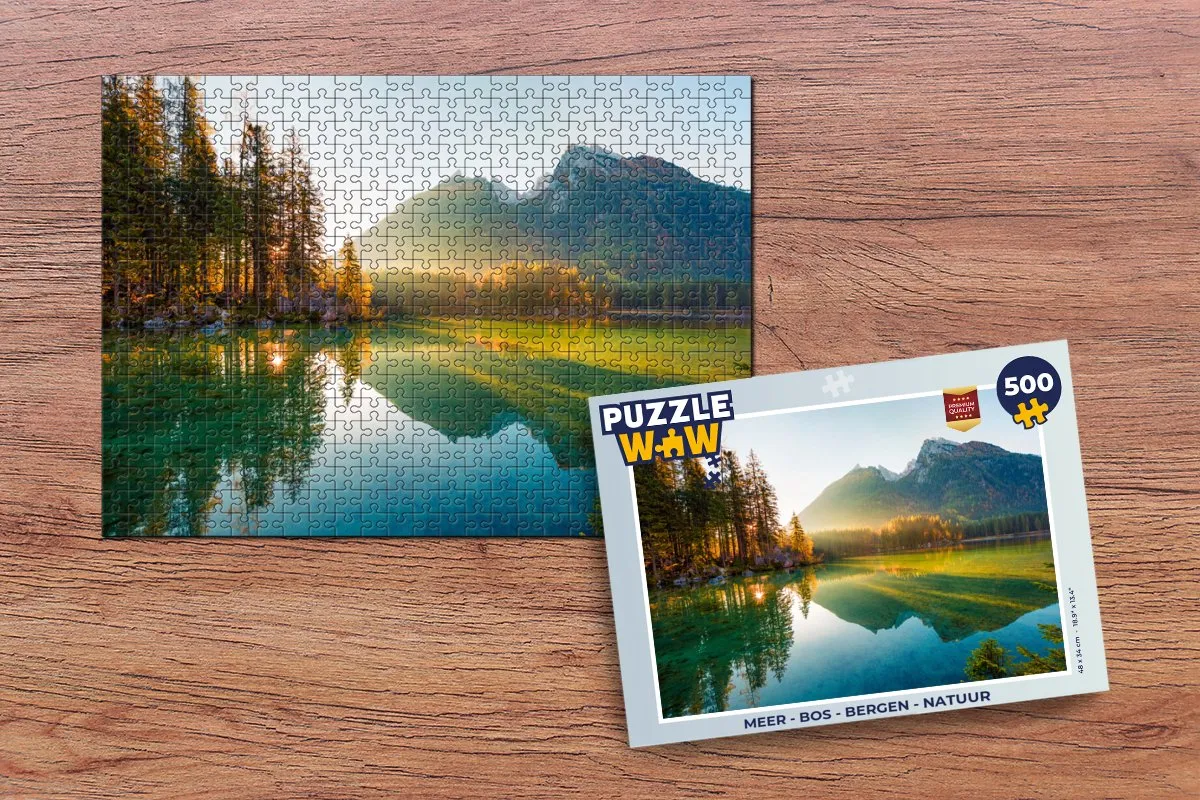 PuzzleWow Bos Bergen Natuur Legpuzzel 500 Stuks - Multicolor