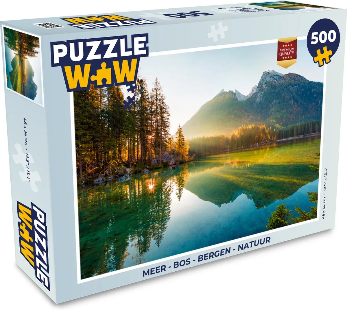 PuzzleWow Bos Bergen Natuur Legpuzzel 500 Stuks - Multicolor
