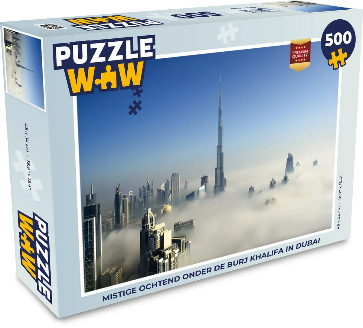PuzzleWow Legpuzzel Mistige Ochtend Burj Khalifa 500 Stuks - Multicolor