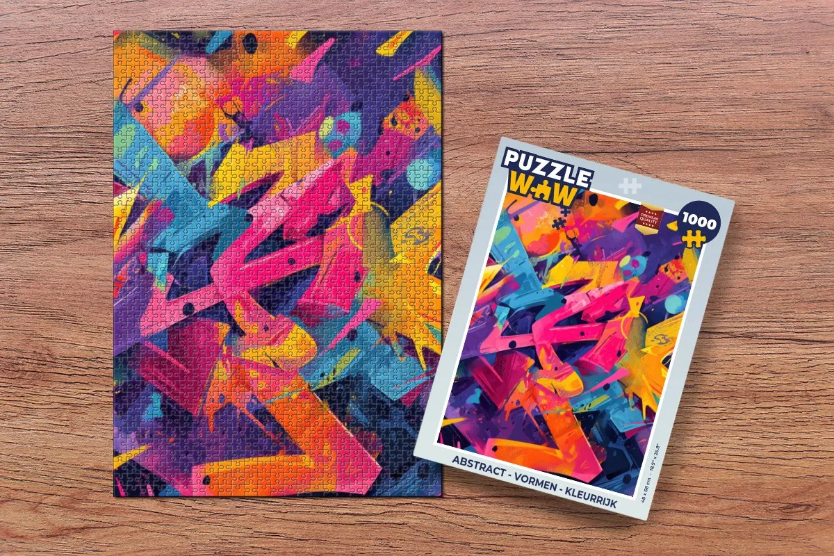 PuzzleWow Abstract Legpuzzel 1000 Stuks - Kleurrijk