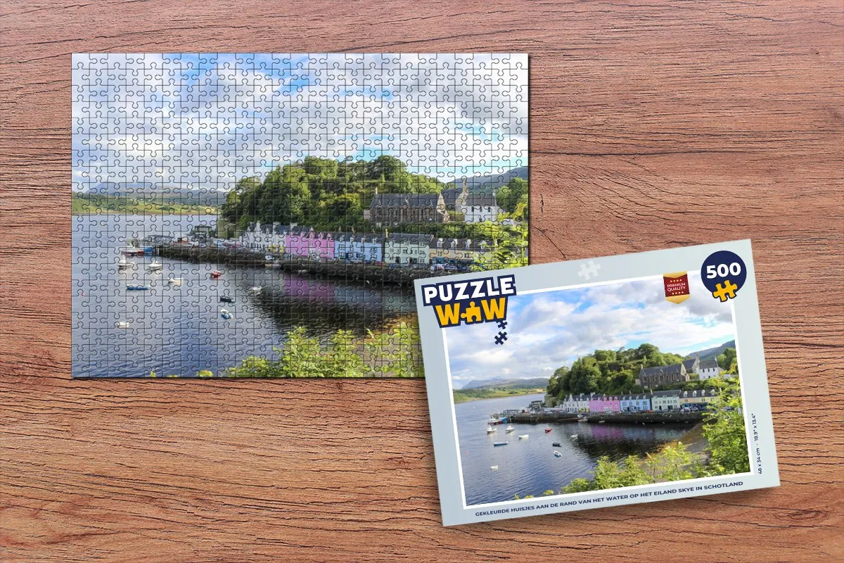 PuzzleWow Legpuzzel Skye Eiland Huisjes 500 Stuks - Multicolor