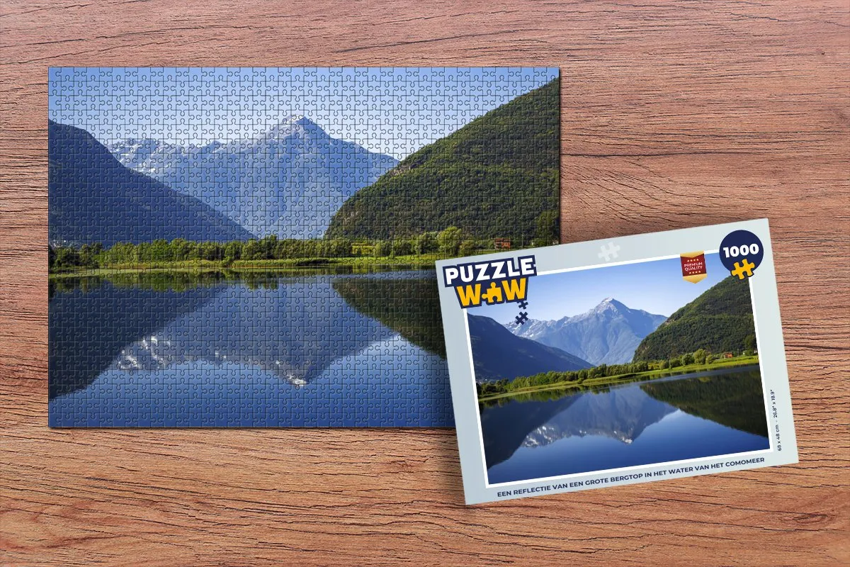 PuzzleWow Berg Comomeer Alpen Legpuzzel 1000 Stuks - Multicolor