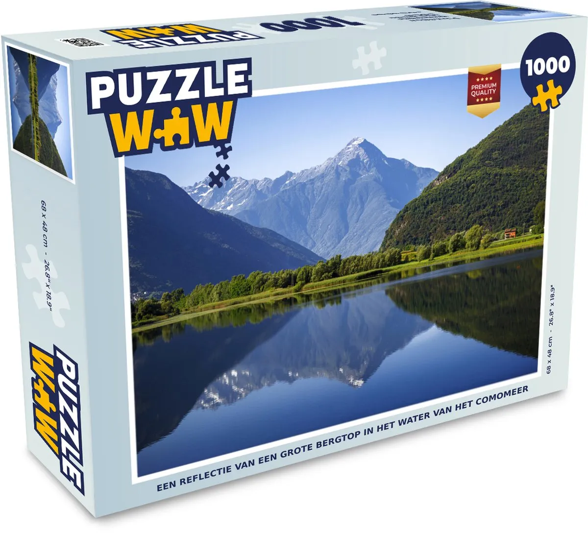 PuzzleWow Berg Comomeer Alpen Legpuzzel 1000 Stuks - Multicolor