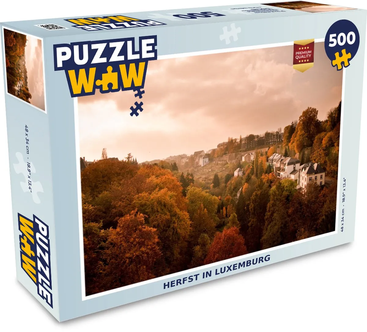 PuzzleWow Herfst in Luxemburg Legpuzzel 500 Stuks - Multicolor