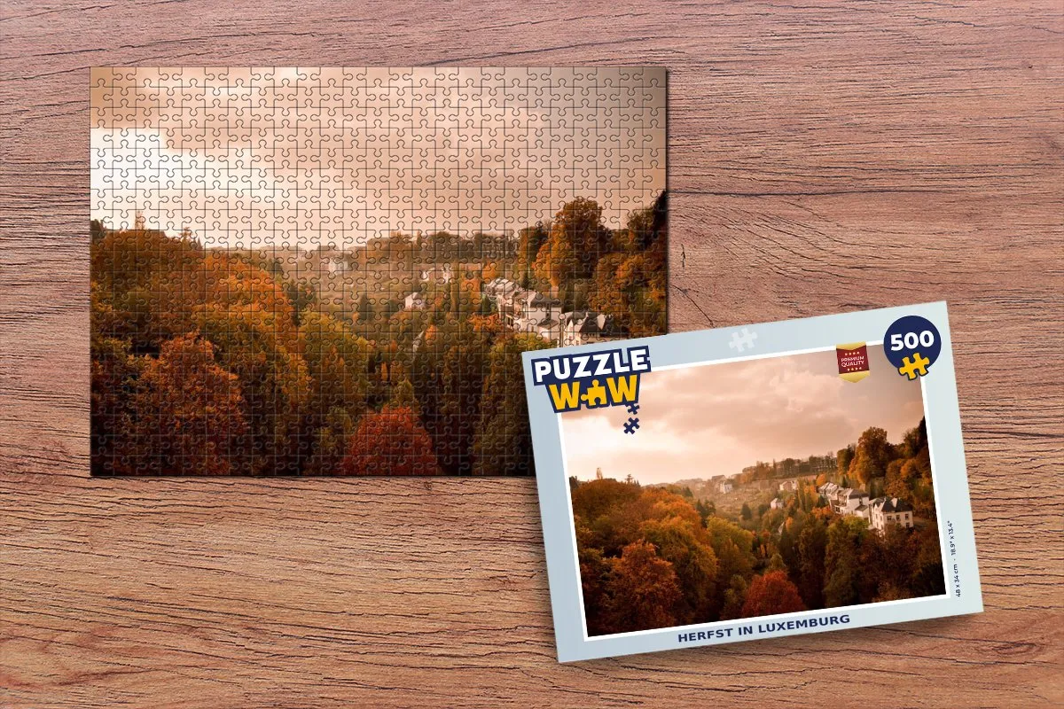 PuzzleWow Herfst in Luxemburg Legpuzzel 500 Stuks - Multicolor