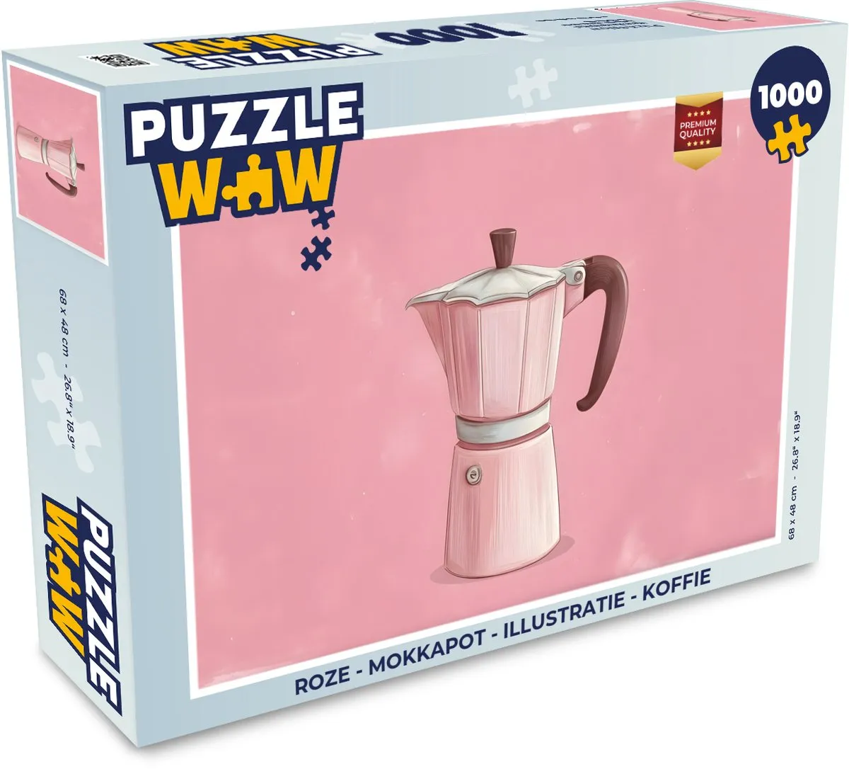 PuzzleWow Mokkapot Legpuzzel 1000 Stuks - Roze