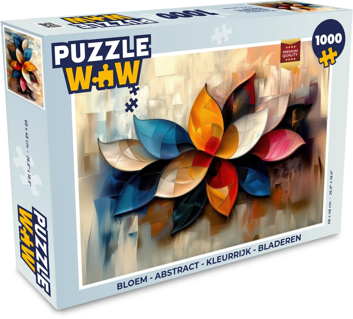 PuzzleWow Bloem Abstract Legpuzzel 1000 Stukjes - Kleurrijk