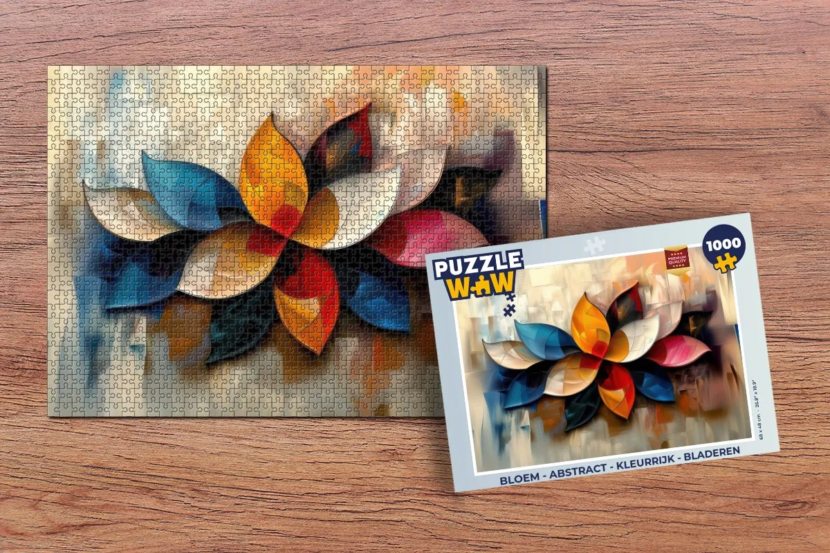 PuzzleWow Bloem Abstract Legpuzzel 1000 Stukjes - Kleurrijk