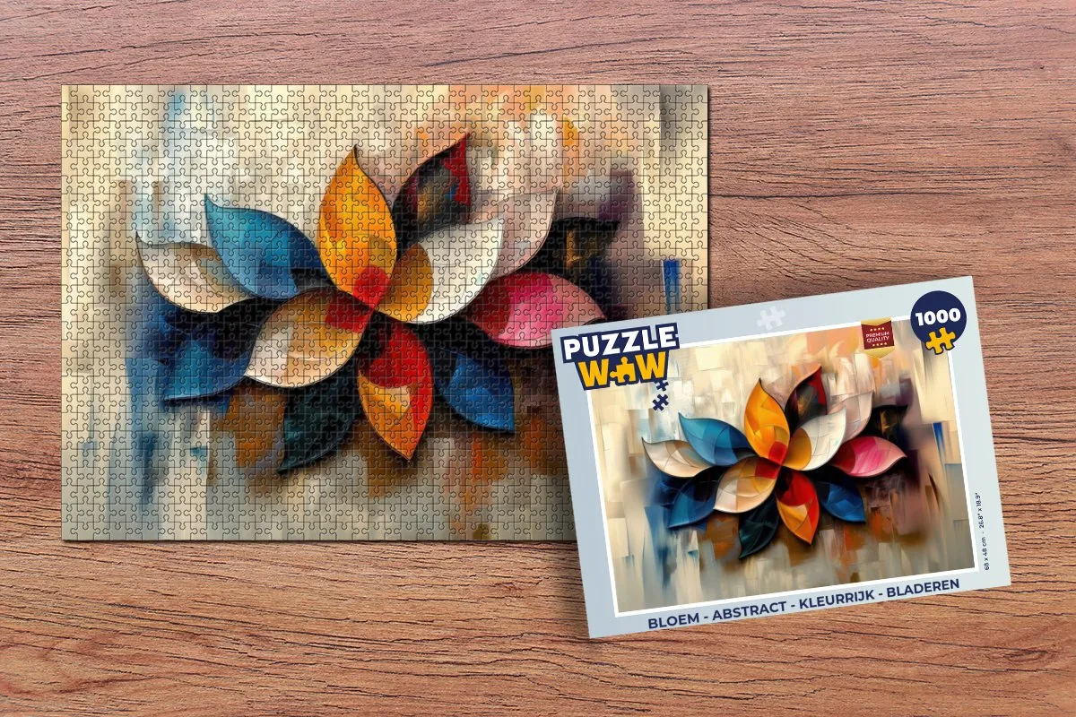 PuzzleWow Bloem Abstract Legpuzzel 1000 Stukjes - Kleurrijk