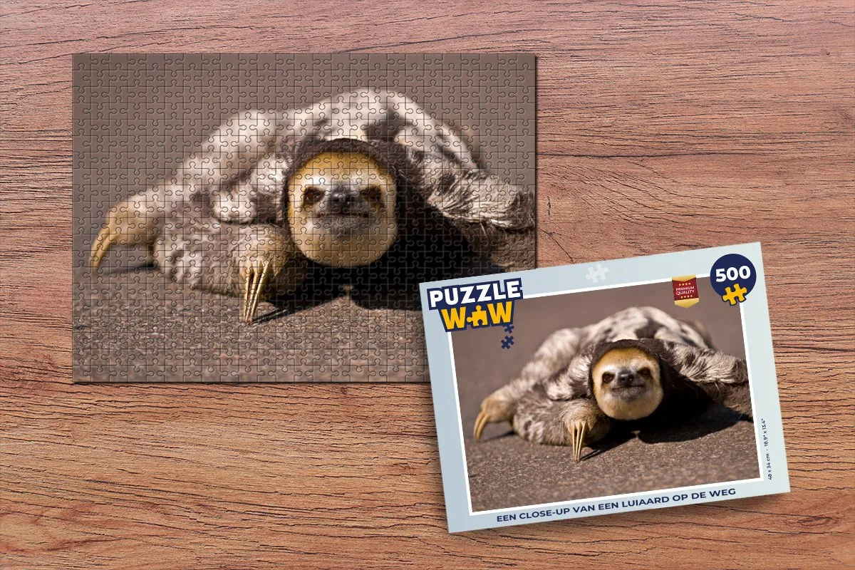 PuzzleWow Legpuzzel Luiaard 500 Stuks - Multicolor
