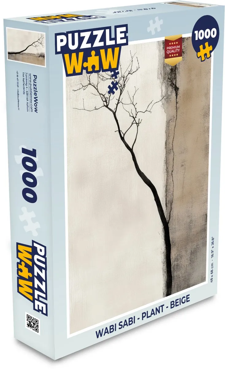 PuzzleWow Wabi Sabi Legpuzzel 1000 Stuks - Japandi Plant Beige
