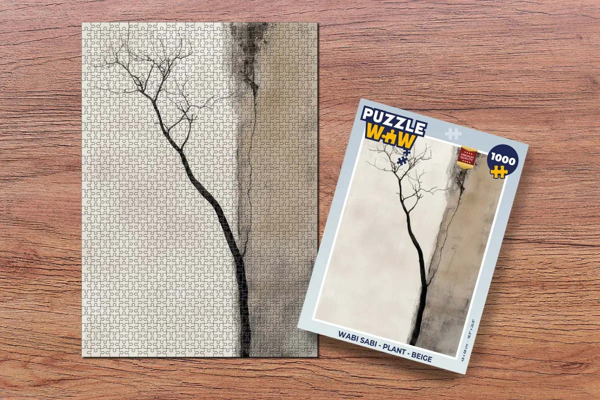 PuzzleWow Wabi Sabi Legpuzzel 1000 Stuks - Japandi Plant Beige
