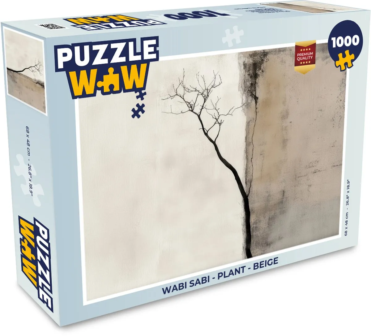 PuzzleWow Wabi Sabi Legpuzzel 1000 Stuks - Japandi Plant Beige