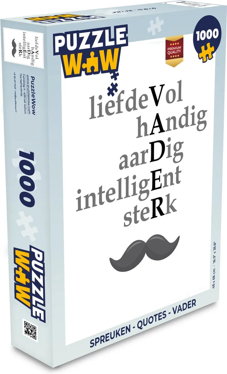 PuzzleWow Vaderdag Puzzel 1000 Stuks - Multicolor