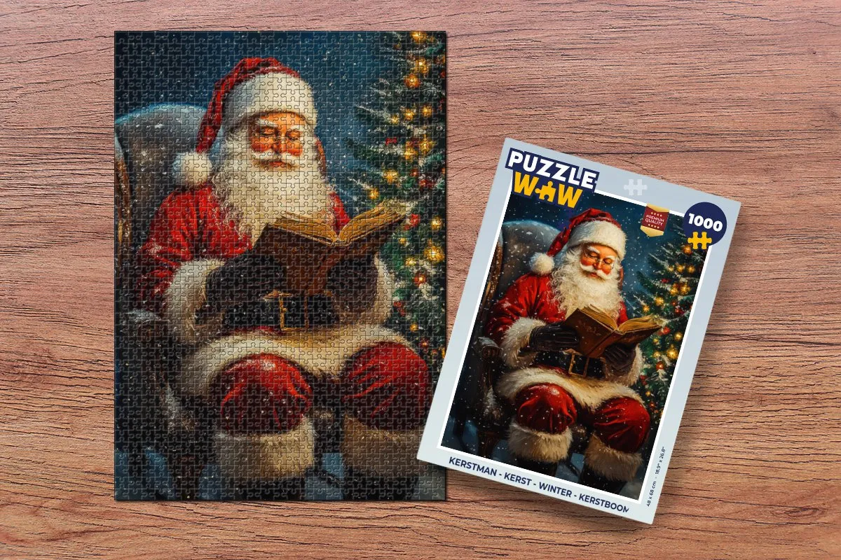 PuzzleWow Kerstman Kerstboom Legpuzzel 1000 Stuks