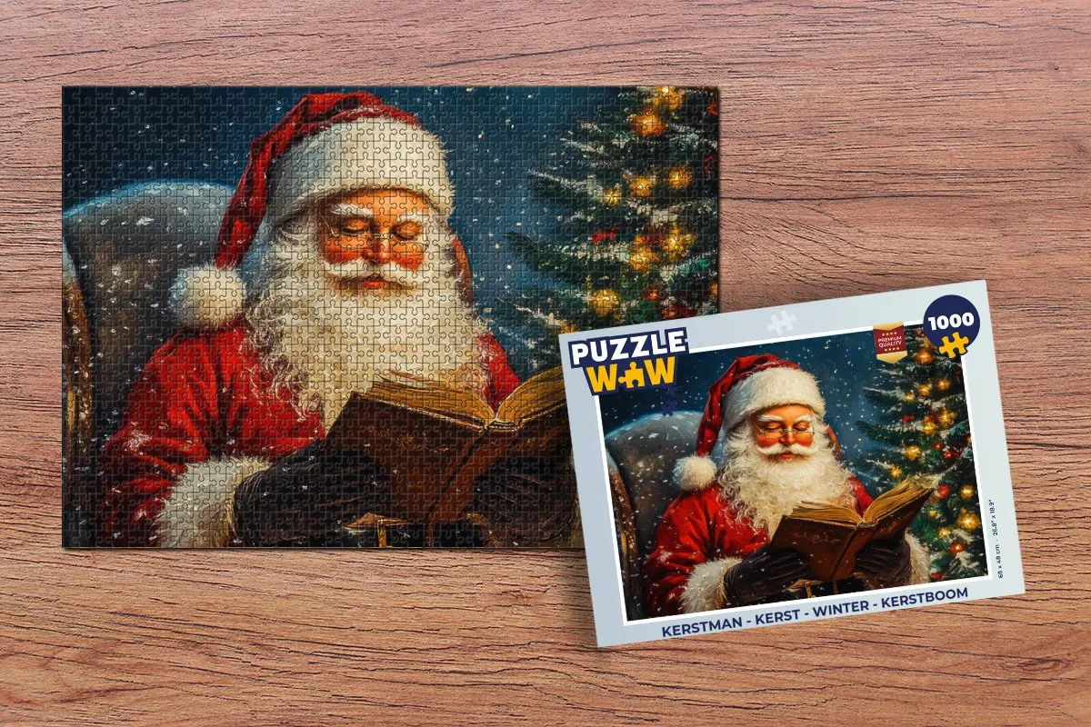 PuzzleWow Kerstman Kerstboom Legpuzzel 1000 Stuks