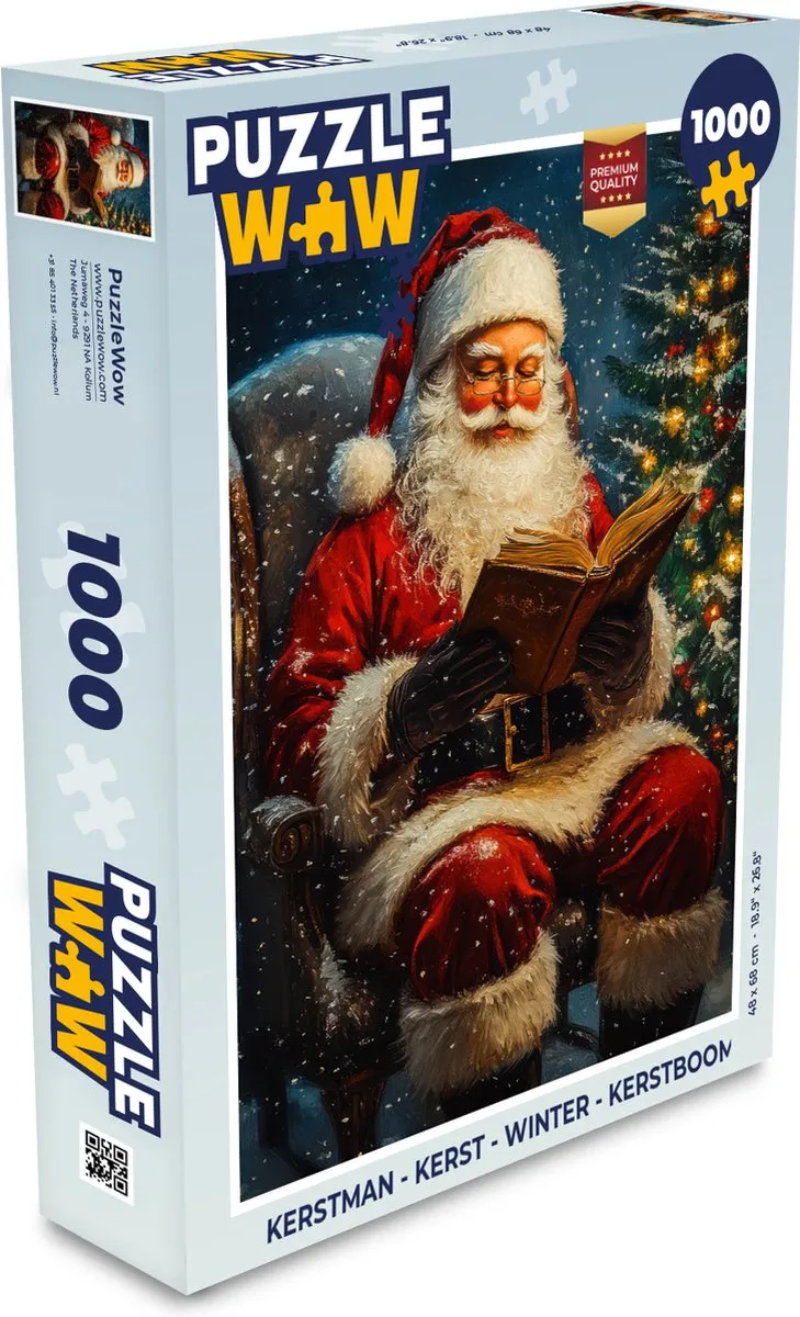PuzzleWow Kerstman Kerstboom Legpuzzel 1000 Stuks