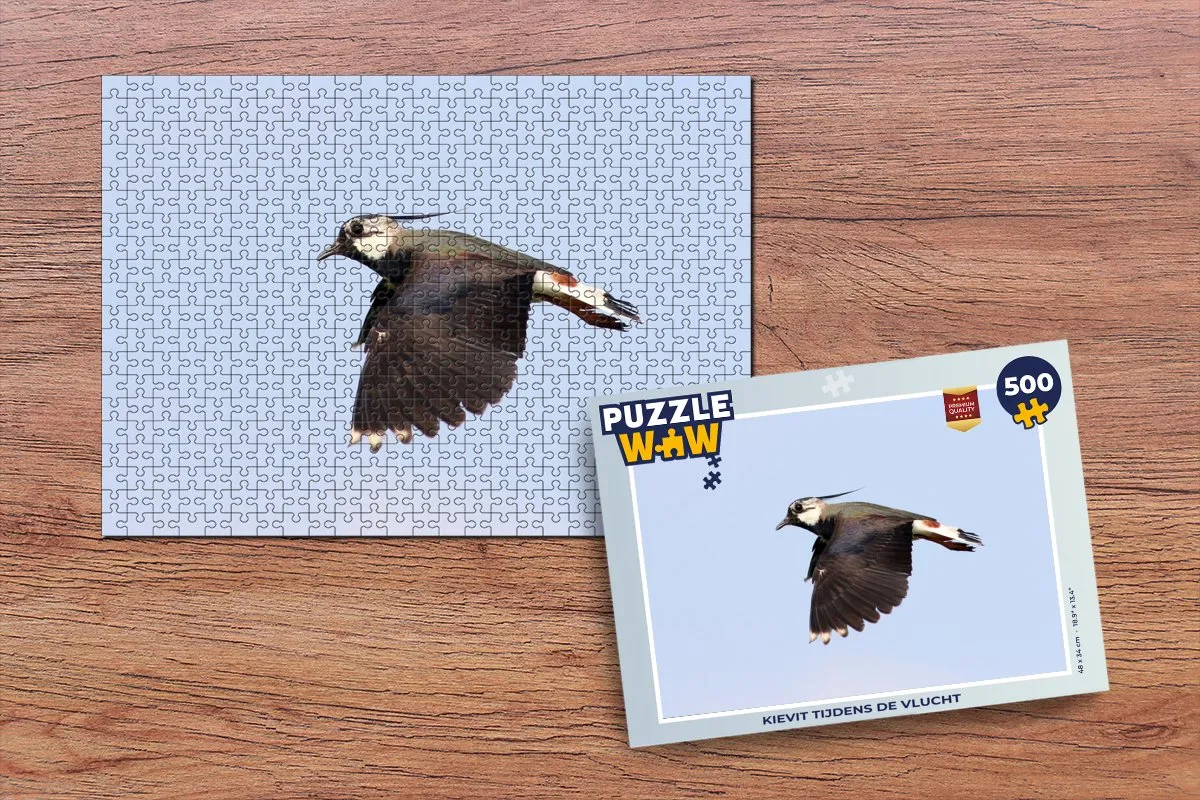 PuzzleWow Legpuzzel Kievit tijdens de vlucht 500 Stuks - Multicolor