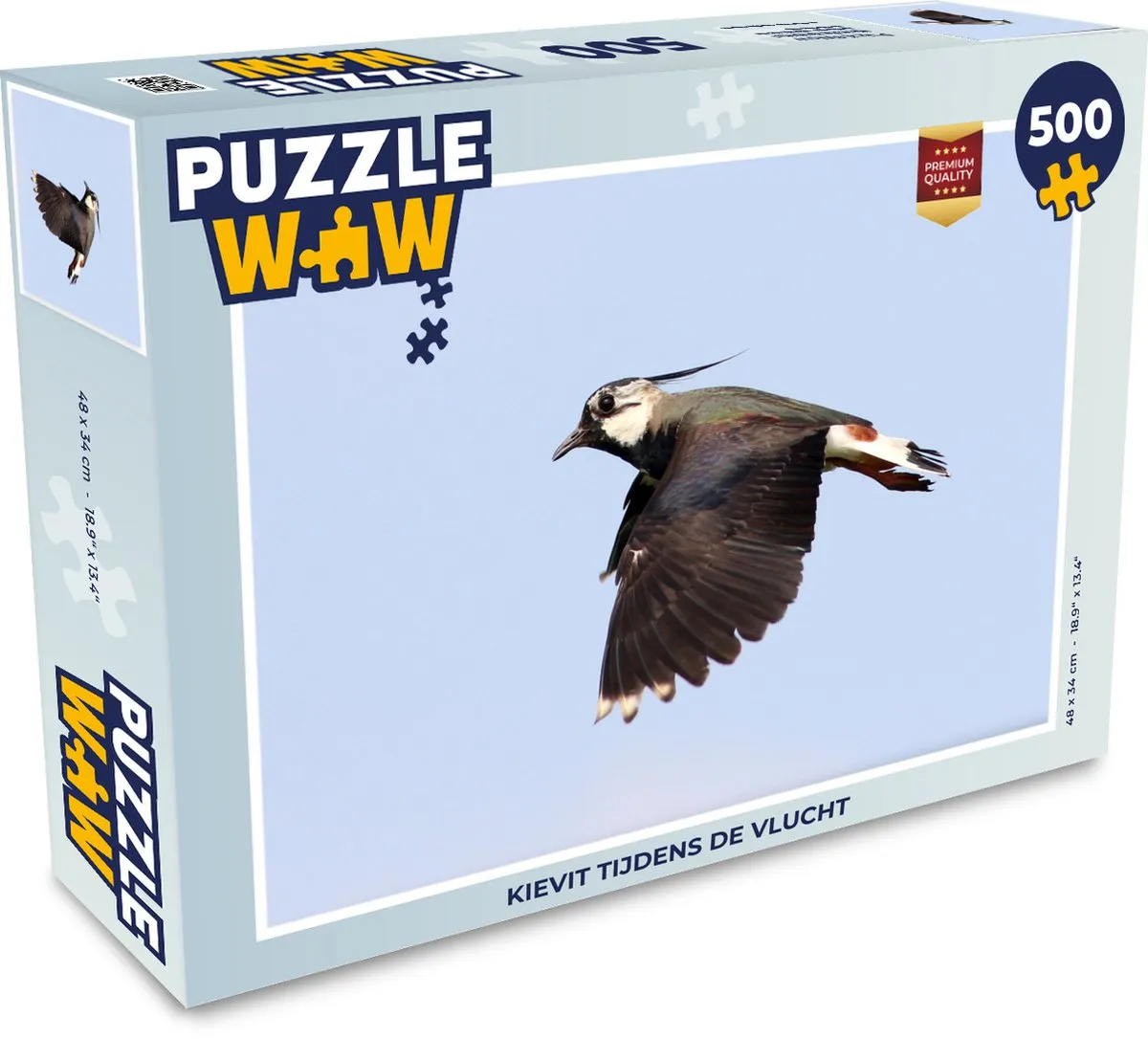 PuzzleWow Legpuzzel Kievit tijdens de vlucht 500 Stuks