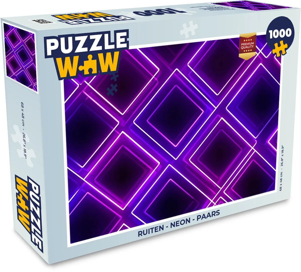 PuzzleWow Neon Ruiten Legpuzzel 1000 Stuks - Paars
